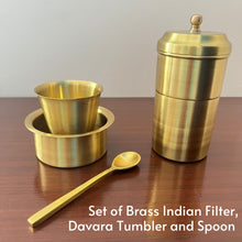 Load image into Gallery viewer, Brass Indian Filter and Davara Tumbler Set