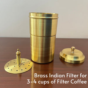 Brass Indian Filter and Davara Tumbler Set